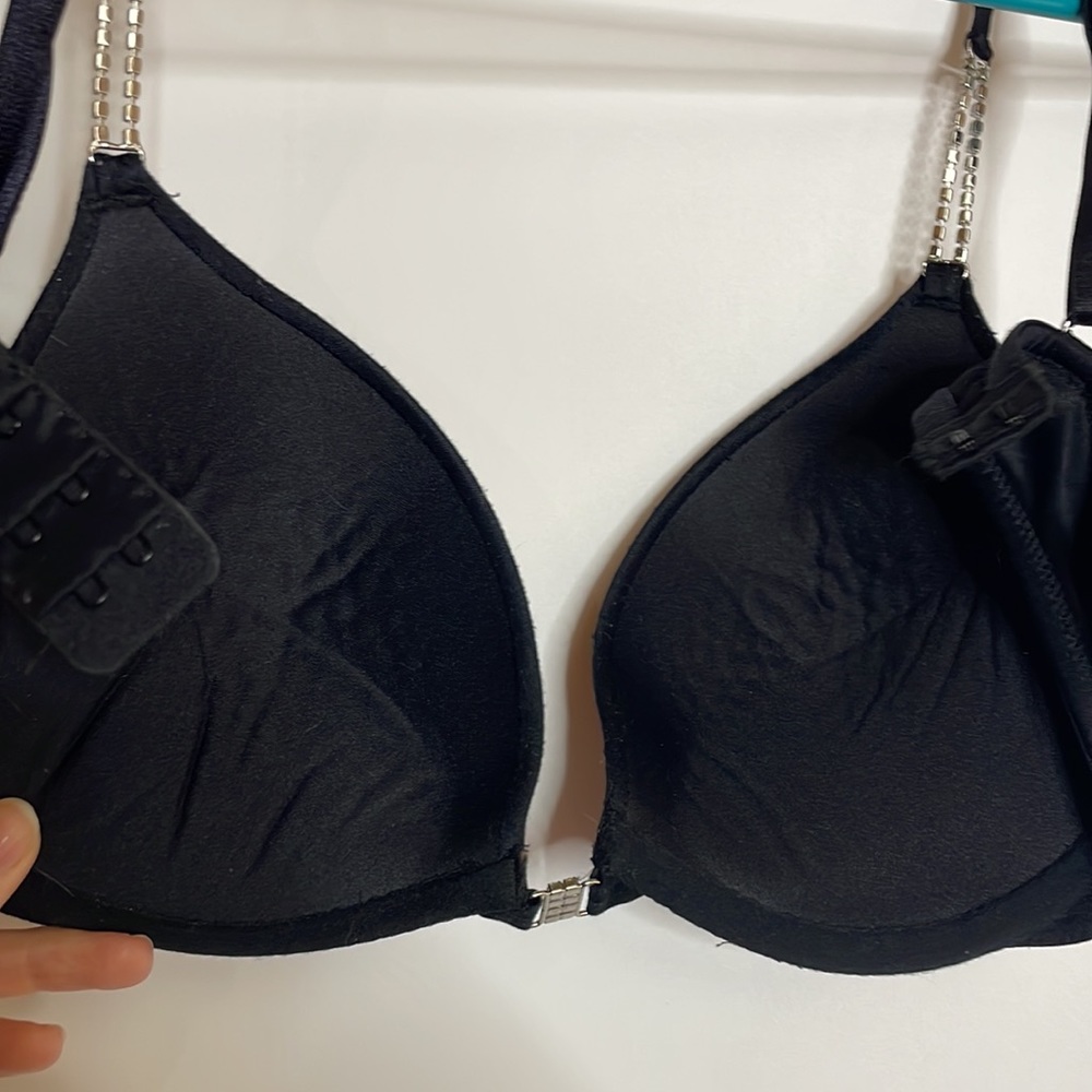 Black Rhinestone Detail Bra VS - Picture 10 of 11